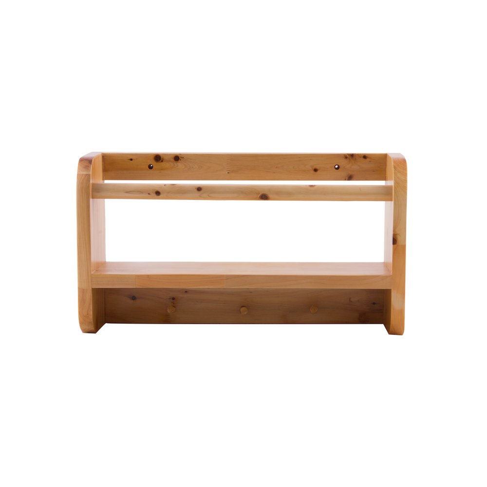18" Wall Mounted Wooden Shelf & Hooks Bathroom Accessory. Picture 2