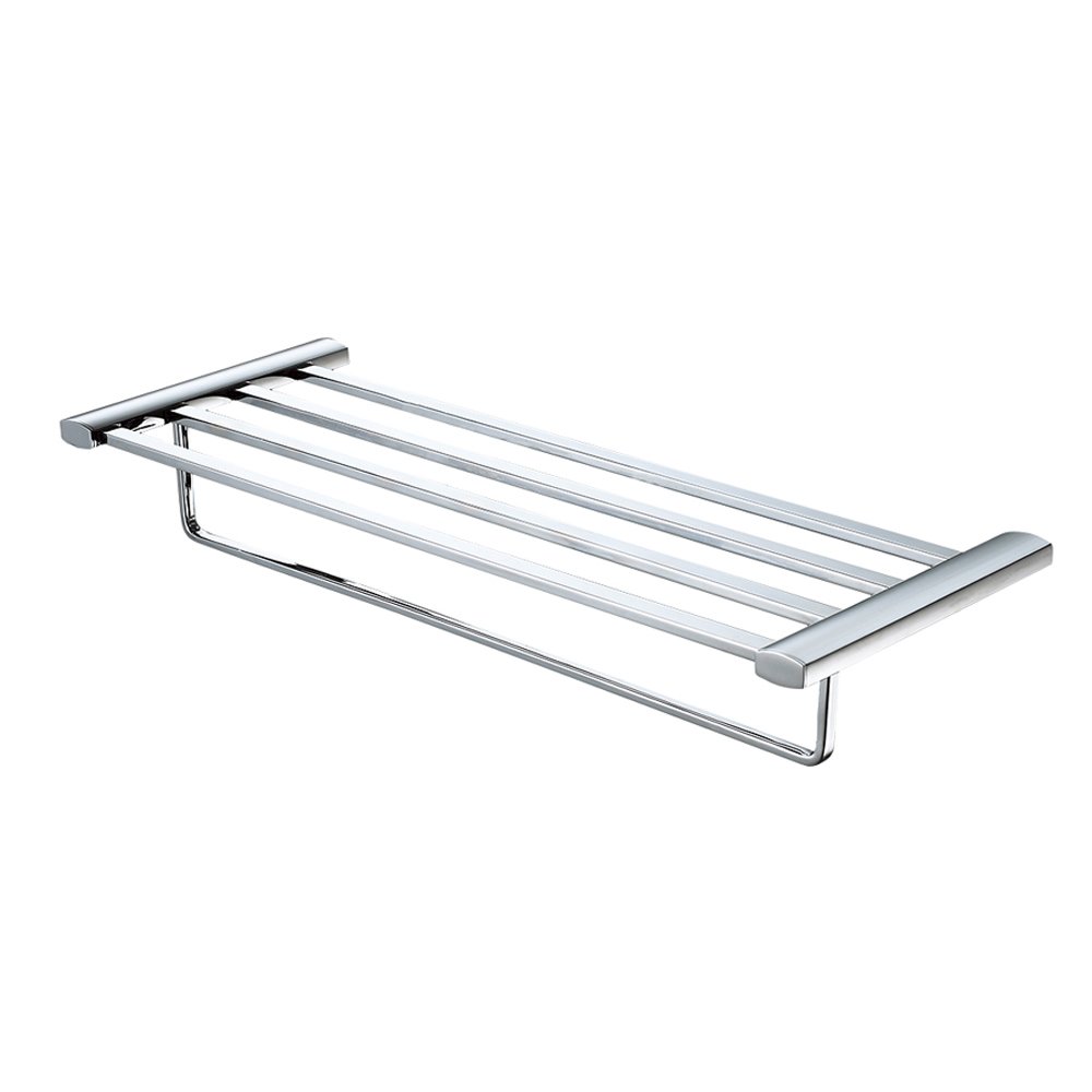 Polished Chrome 24 inch Towel Bar & Shelf Bathroom Accessory. Picture 1
