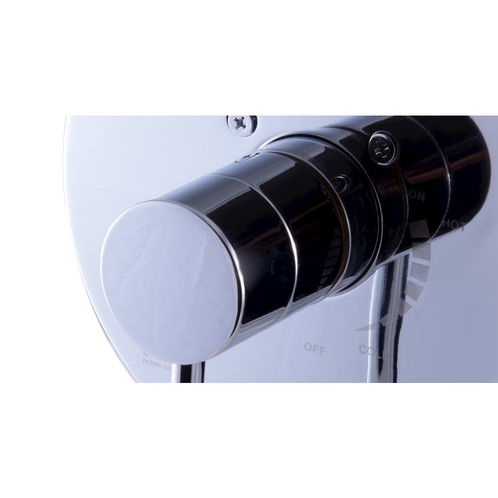 Polished Chrome Pressure Balanced Round Shower Mixer. Picture 4
