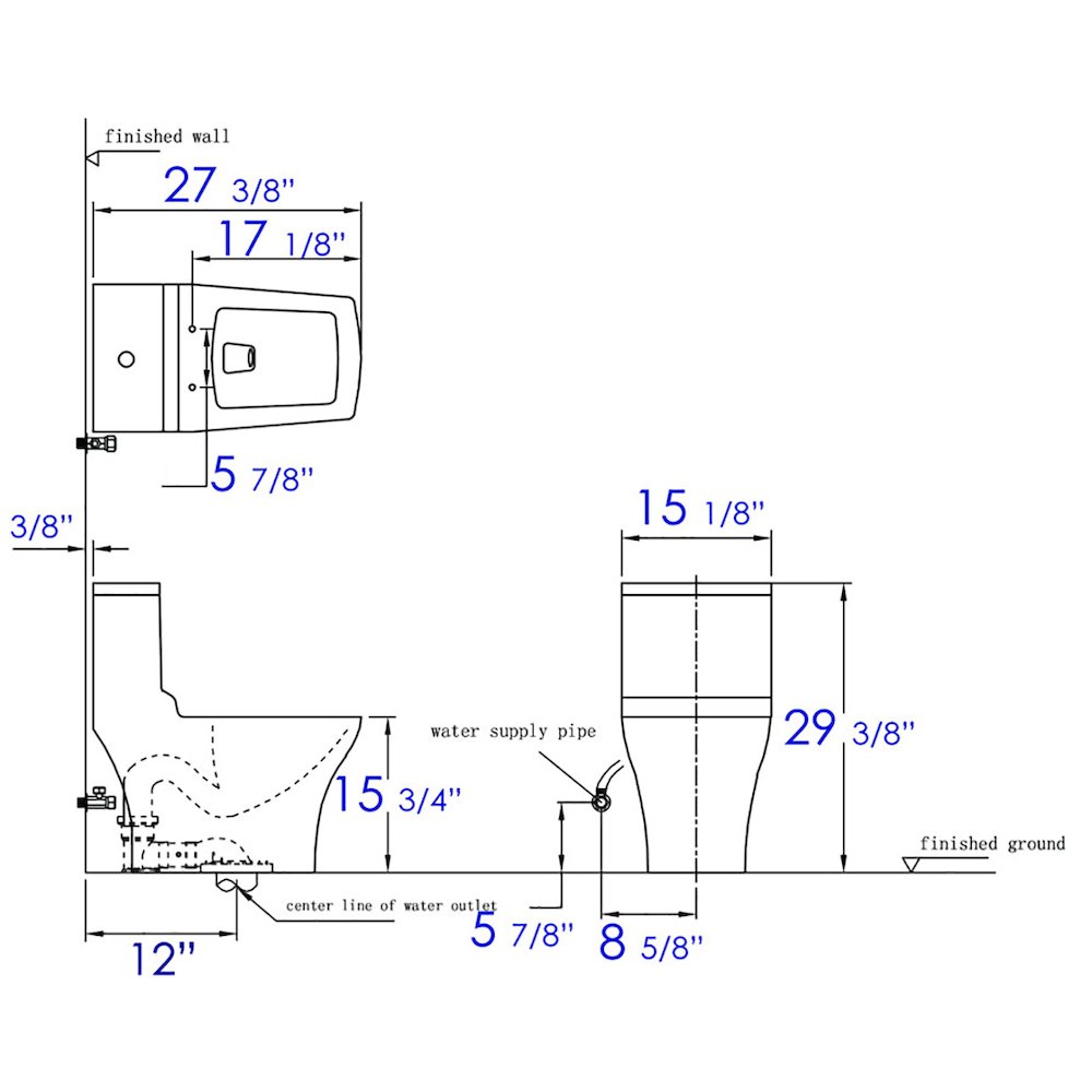 DUAL FLUSH ONE PIECE  HIGH EFFICIENCY LOW FLUSH CERAMIC TOILET. Picture 7