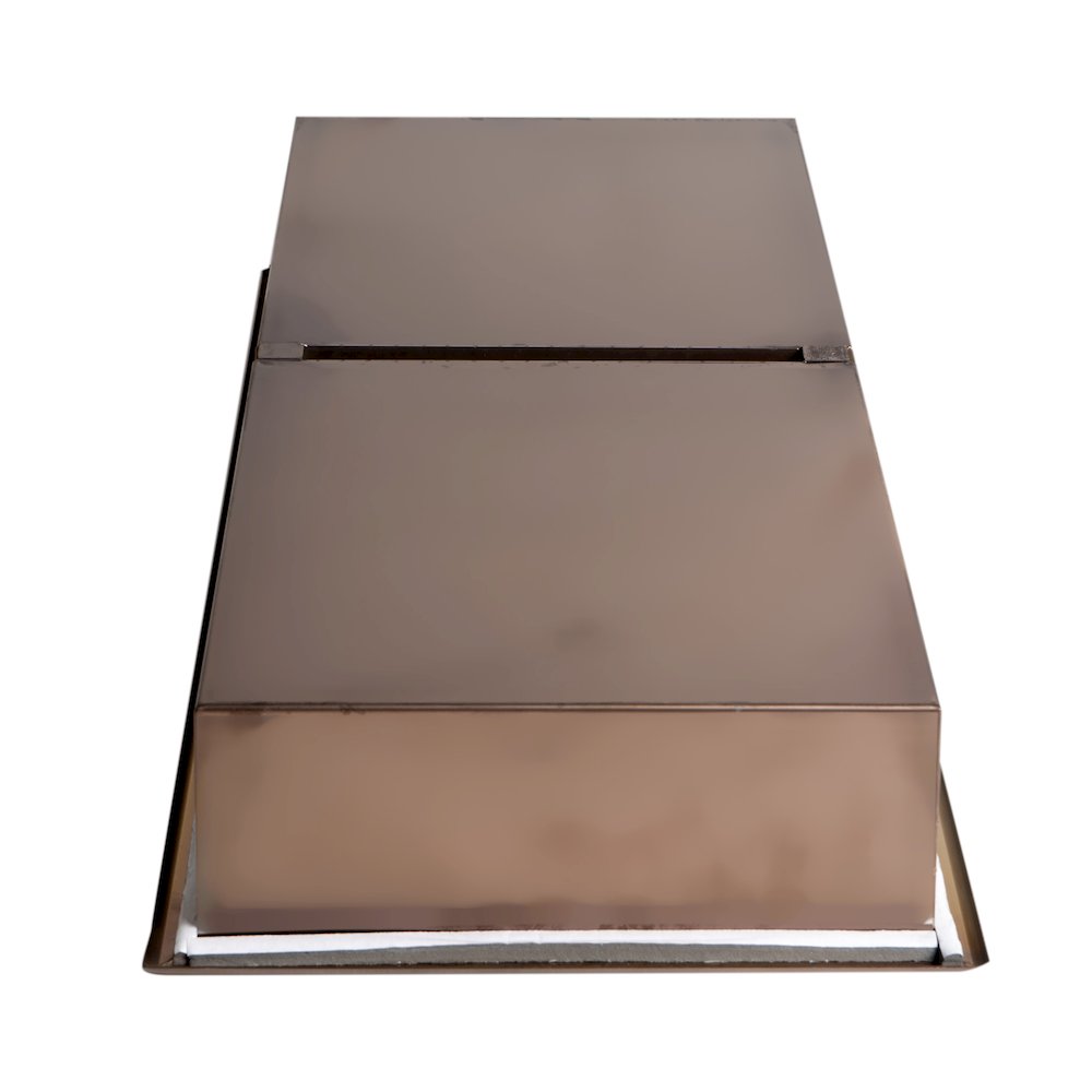 Brushed Copper PVD Stainless Steel Vertical Double Shelf Shower Niche. Picture 6