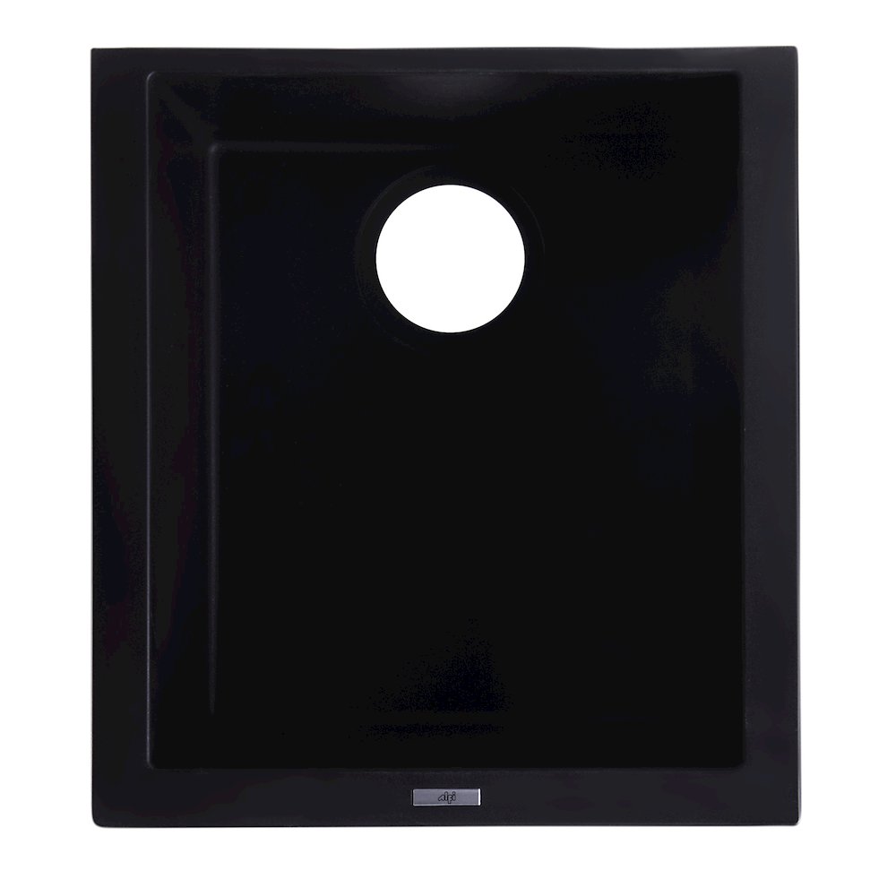 Black 17" Undermount Rectangular Granite Composite Kitchen Prep Sink. Picture 1