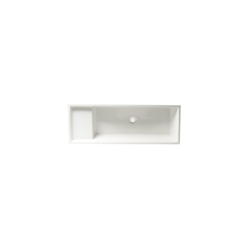 39" White Above Mount Fireclay Bathroom Trough Sink. Picture 7