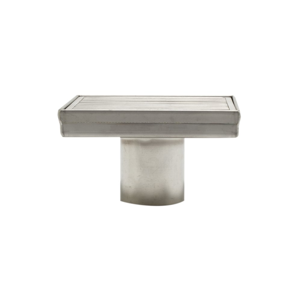 5" x 5" Square Stainless Steel Shower Drain with Groove Lines. Picture 3