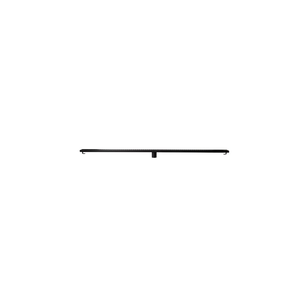 59" Black Matte Stainless Steel Linear Shower Drain with Groove Holes. Picture 3