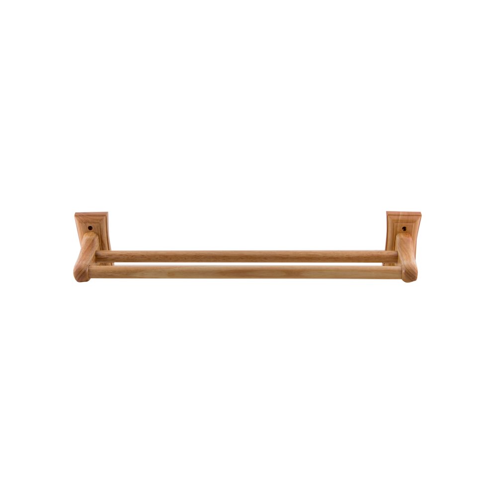 24" Double Rack Wooden Towel Bar Bathroom Accessory. Picture 1