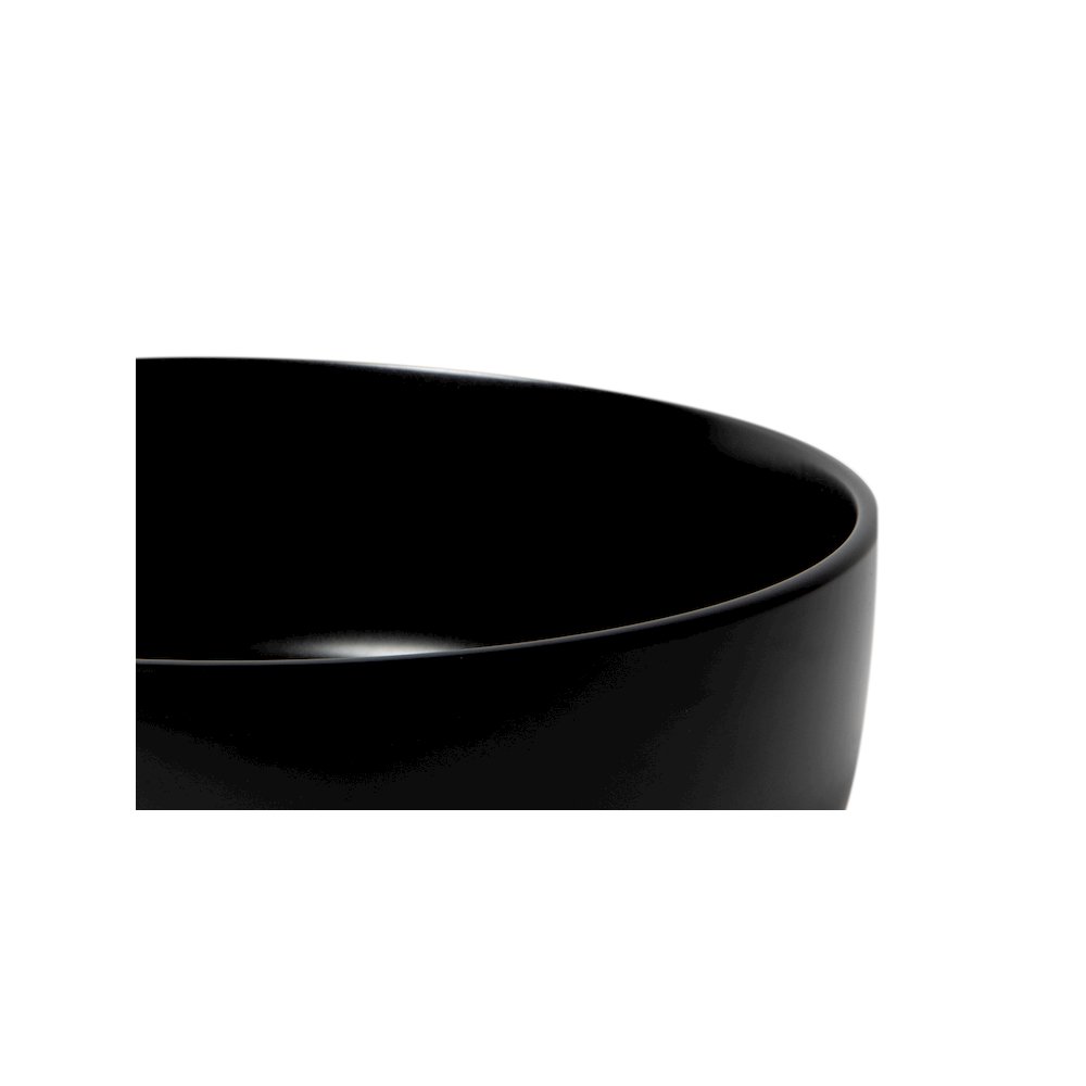 Black Matte 15" Round Above Mount Ceramic Sink. Picture 6