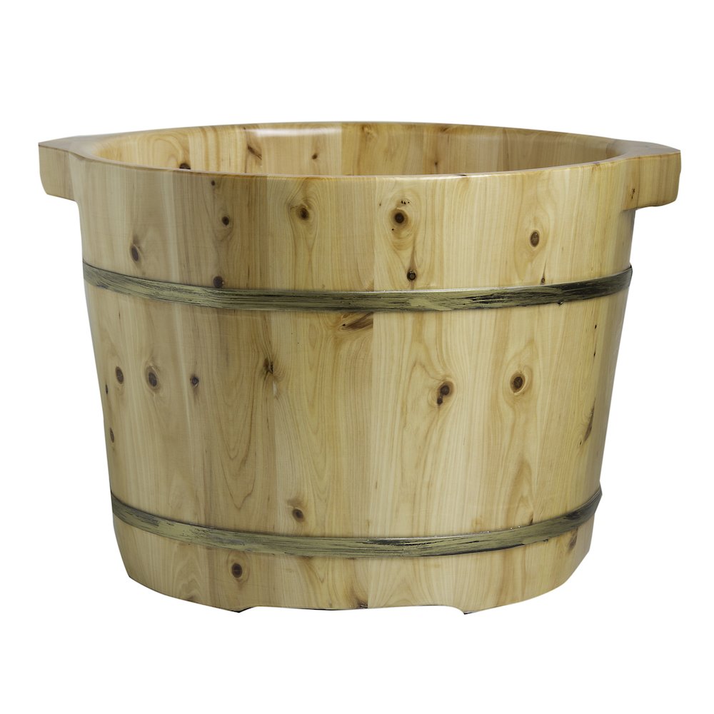 Round Wooden Cedar Foot Soaking Tub. Picture 6