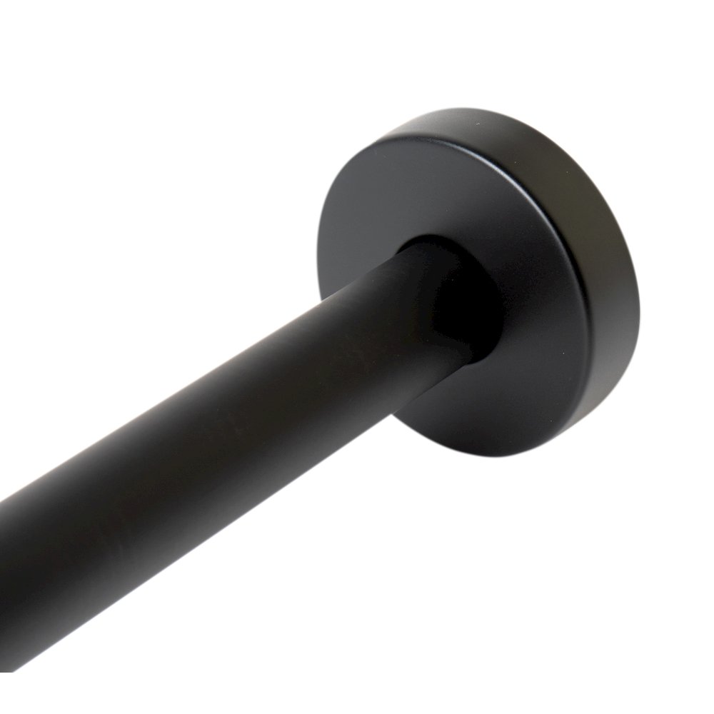Black Matte 16" Round Wall Shower Arm. Picture 3