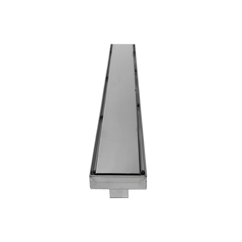 36" Modern Polished Stainless Steel Linear Shower Drain with Solid Cover. Picture 2