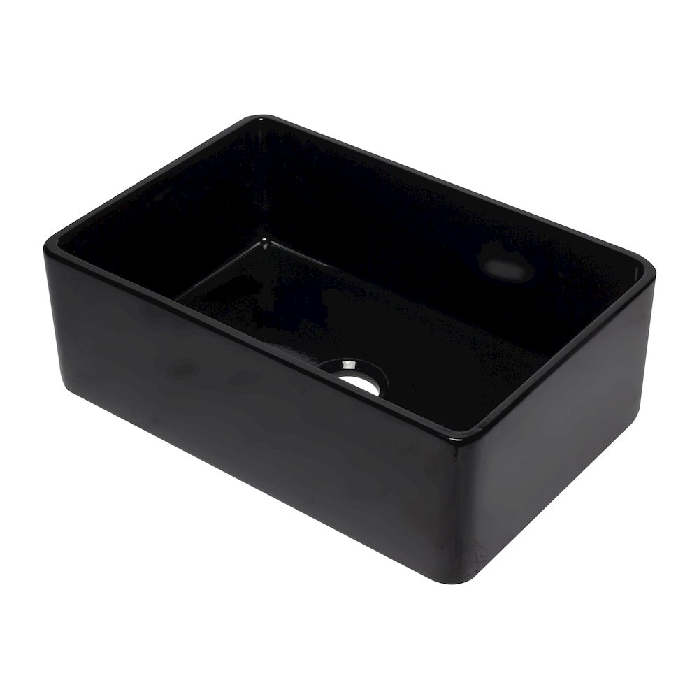 30 inch Black Reversible Single Fireclay Farmhouse Kitchen Sink. Picture 4
