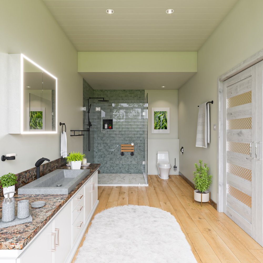 40" Solid Concrete Gray Matte Trough Sink for the Bathroom. Picture 4