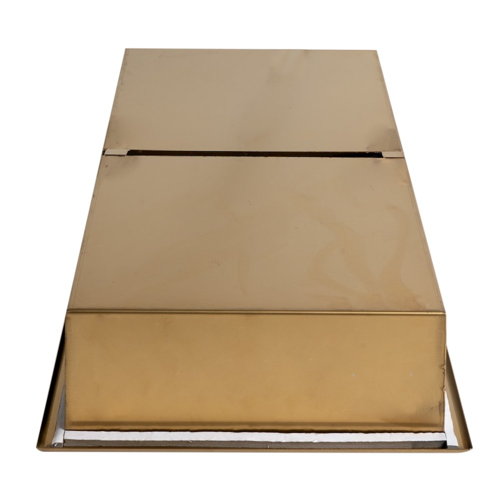 12" x 24" Brushed Gold PVD Stainless Steel Vertical Double Shelf Shower Niche. Picture 7