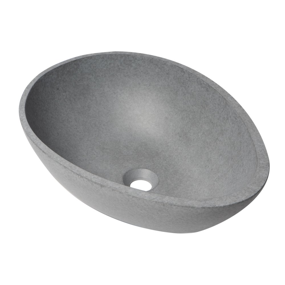 21" Solid Concrete Tear Drop Above Mount Vessel Sink. Picture 5