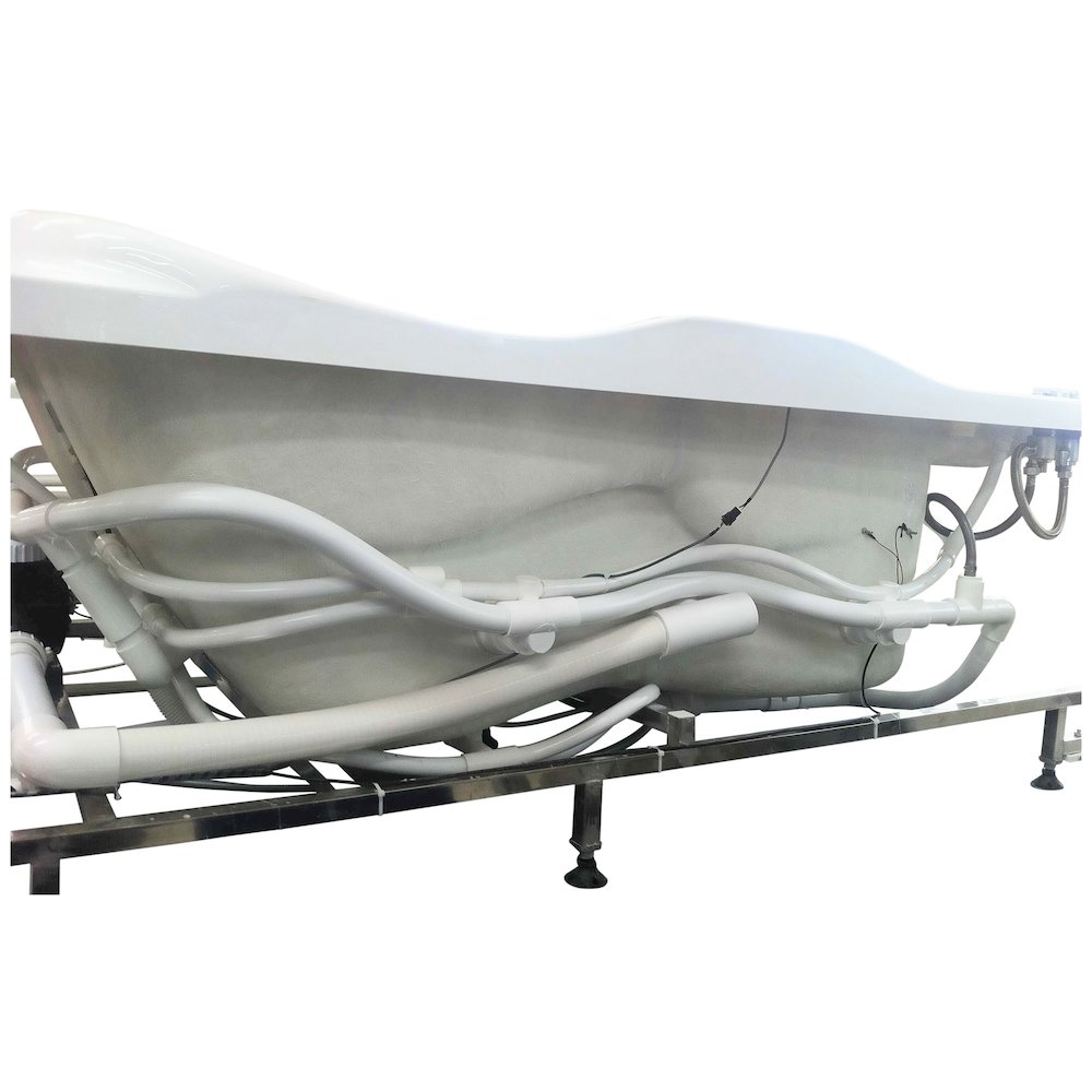 6 ft Right Drain Corner Acrylic White Whirlpool Bathtub for Two. Picture 7