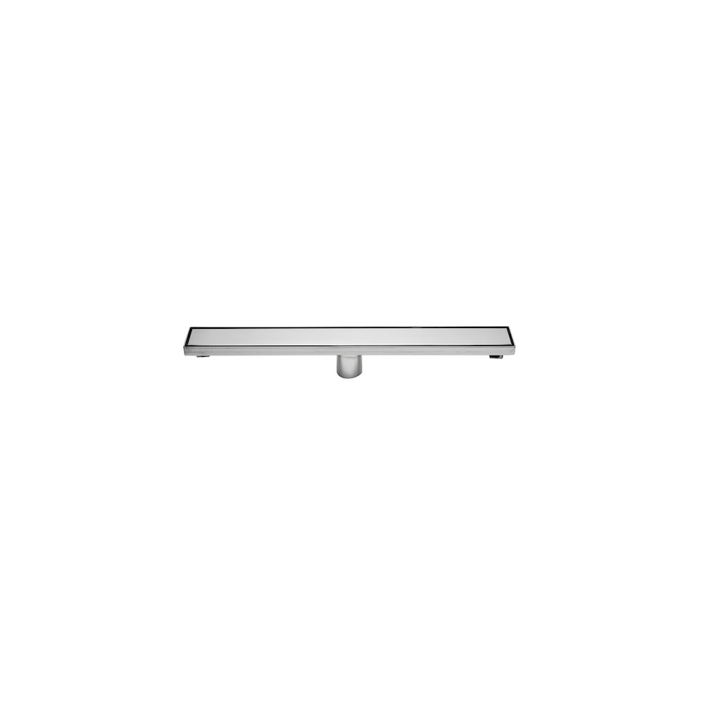 24" Modern Polished Stainless Steel Linear Shower Drain with Solid Cover. Picture 1