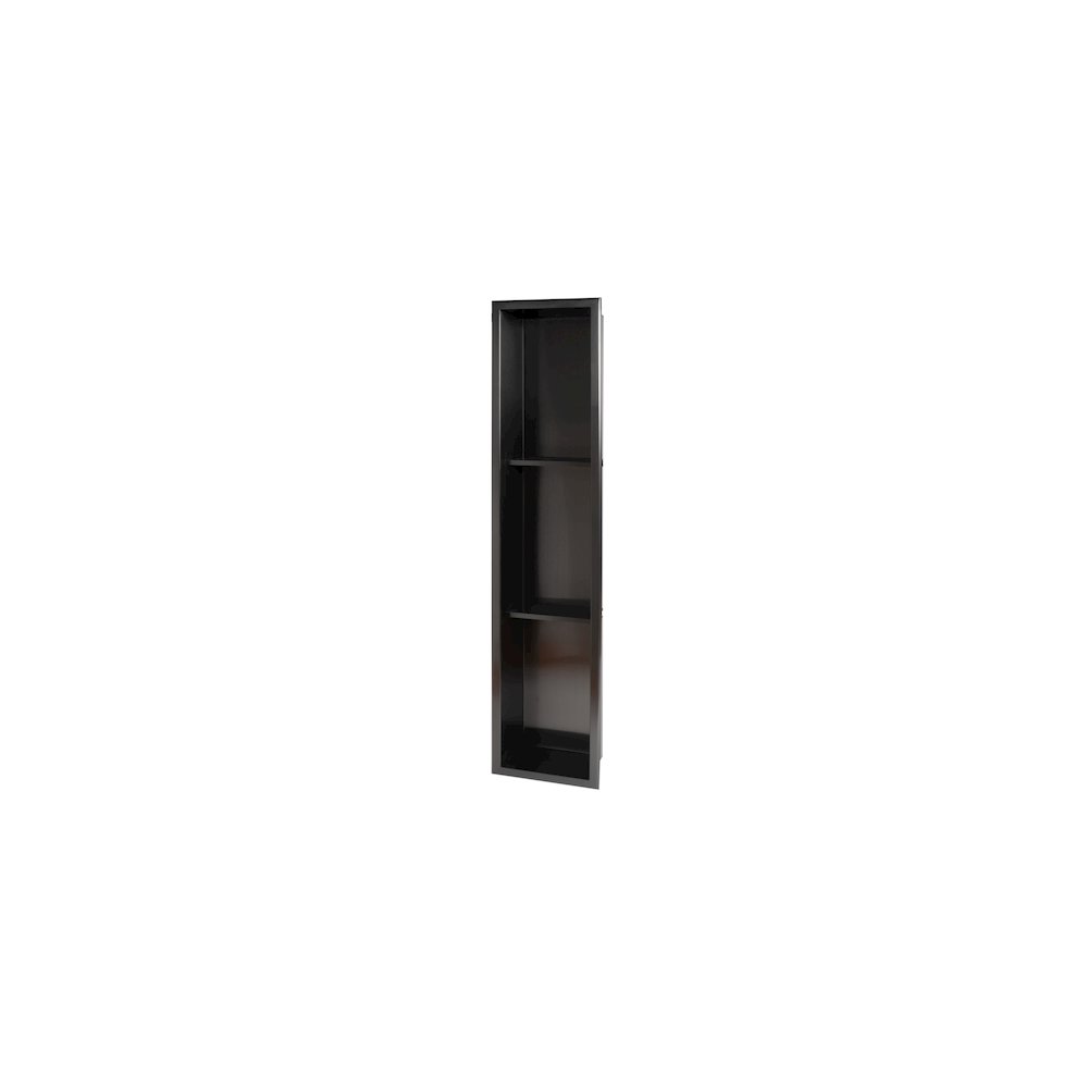 8" x 36" Brushed Black PVD Stainless Steel Vertical Triple Shelf Shower Niche. Picture 6