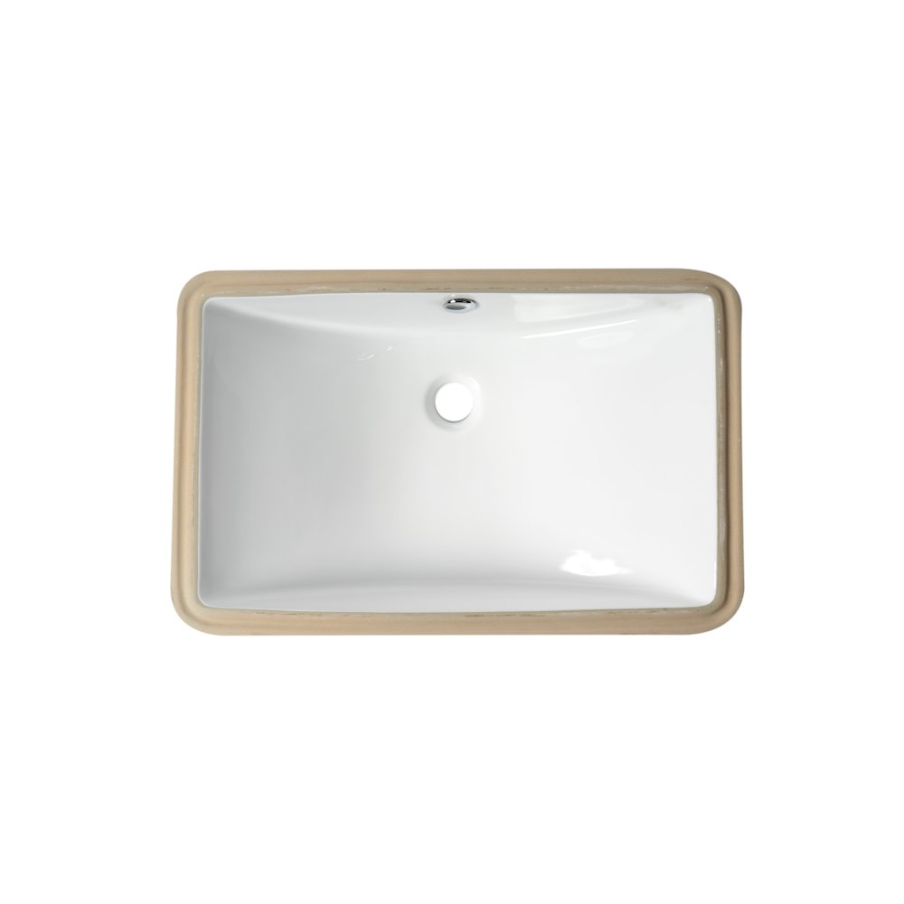 White 24" Rectangular Undermount Ceramic Sink. Picture 5