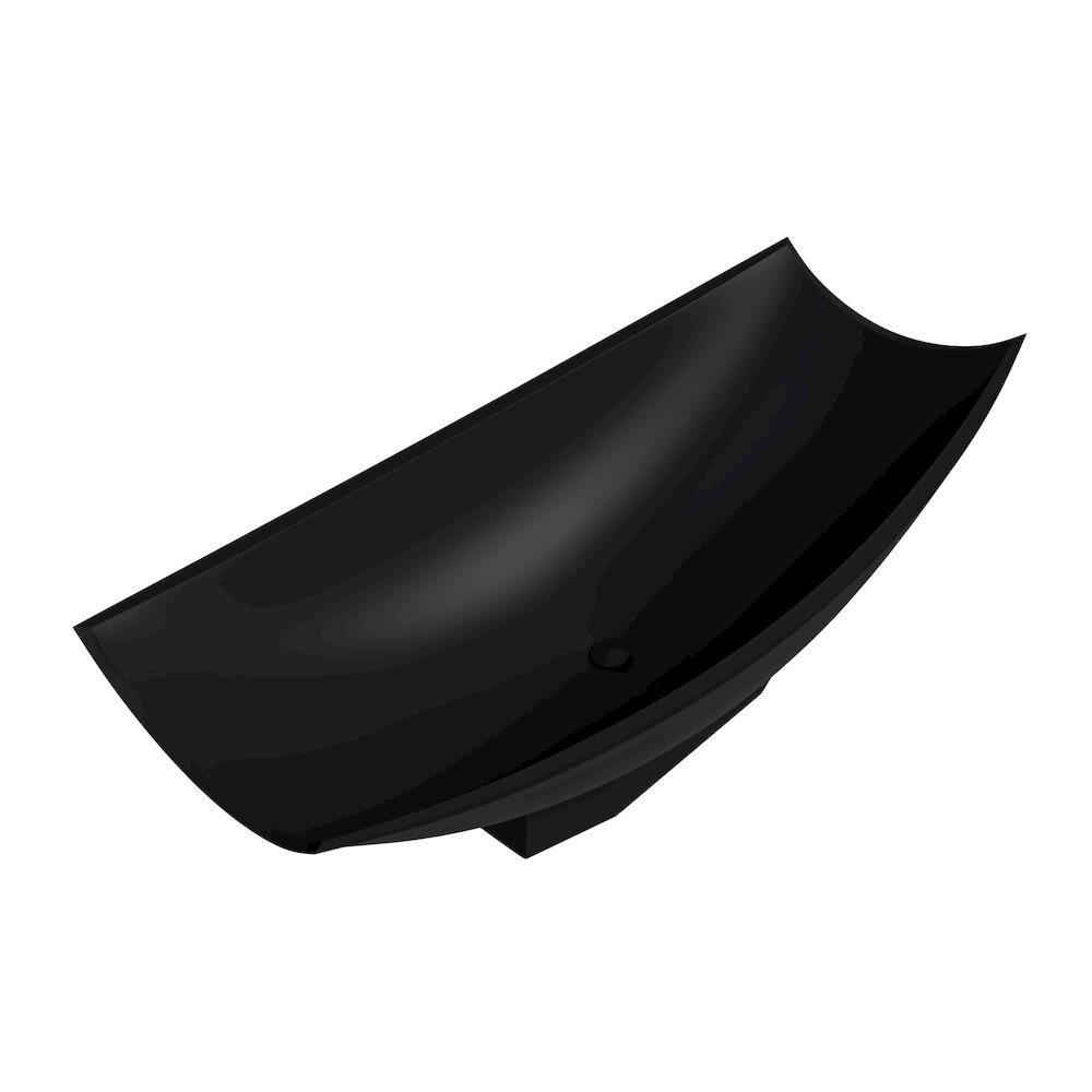 Black Matte 71" Solid Surface Resin Free Standing Hammock Style Bathtub. Picture 5