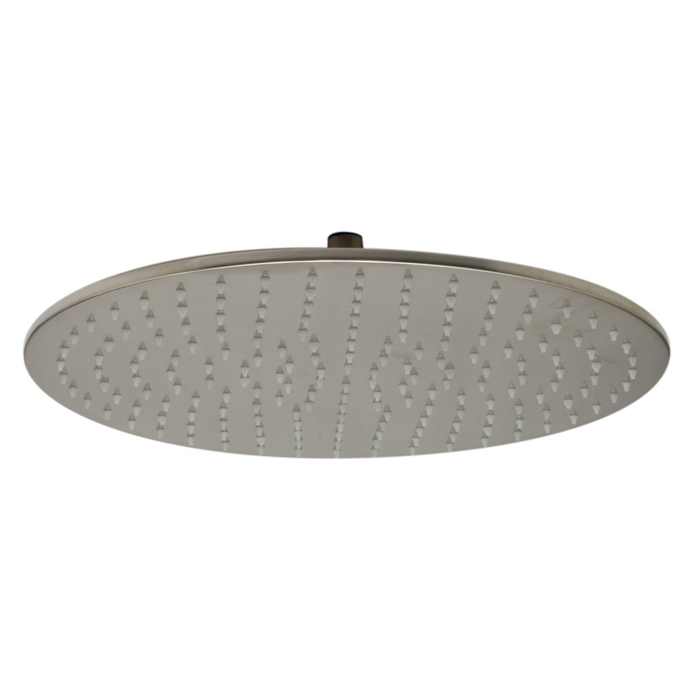 Brushed Nickel 16" Round Multi Color LED Rain Shower Head. Picture 1