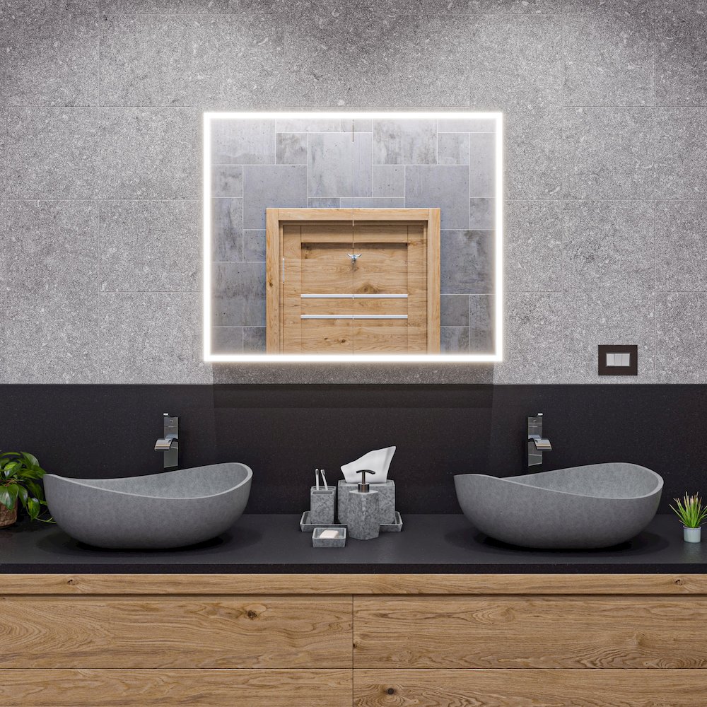 23" Solid Concrete Wavy Oval Above Mount Vessel Sink. Picture 8