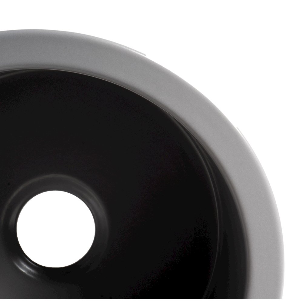 Gray Matte Round 18" x 18" Undermount / Drop In Fireclay Prep Sink. Picture 5
