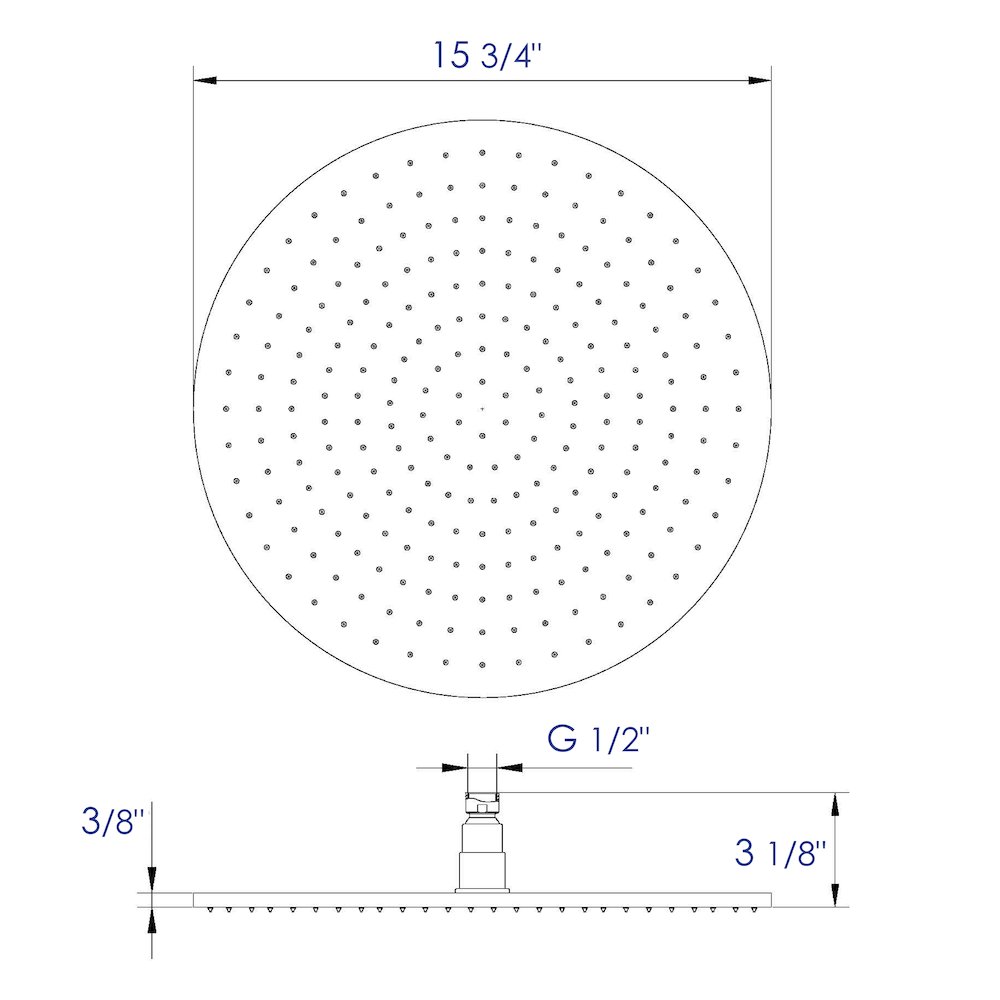Brushed Nickel 16" Round Multi Color LED Rain Shower Head. Picture 7