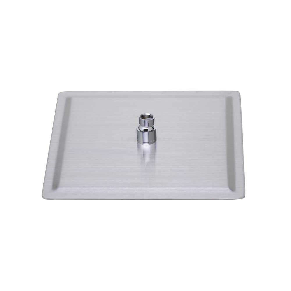 Solid Brushed Stainless Steel 12" Square Ultra Thin Rain Shower Head. Picture 4