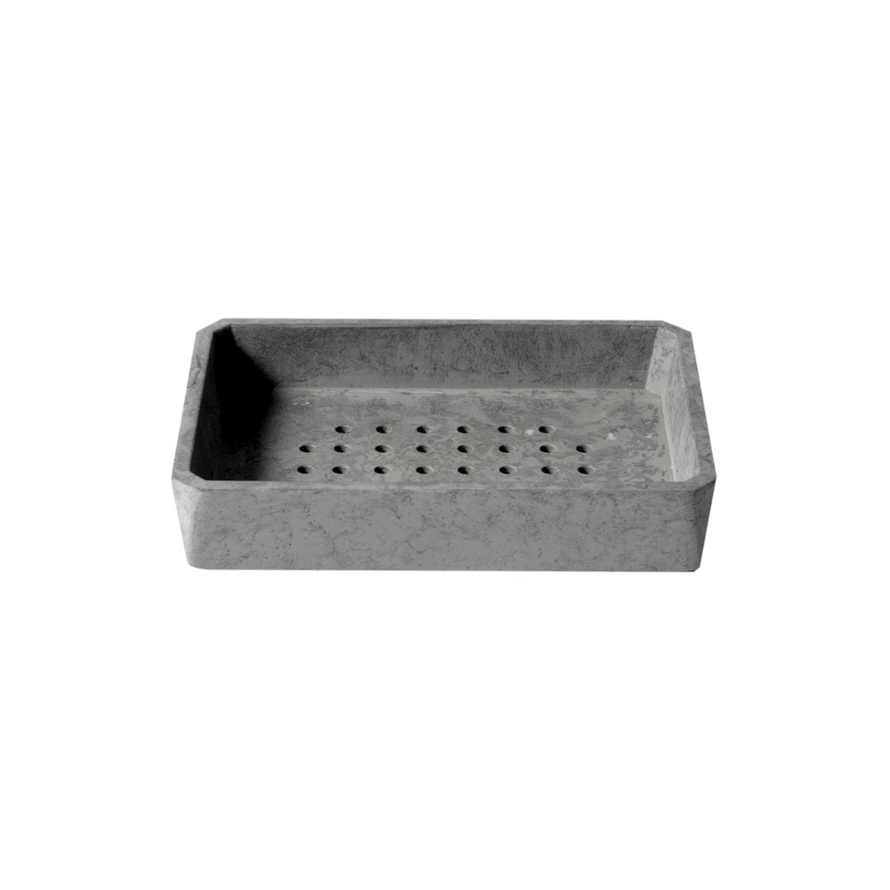 7 Piece Solid Concrete Gray Matte Bathroom Accessory Set. Picture 9