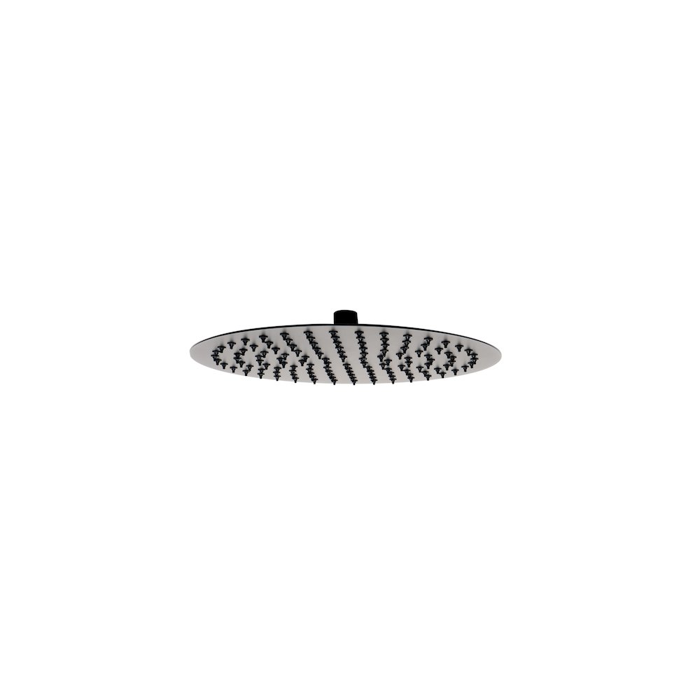 Matte Black Stainless Steel 12" Round Ultra-Thin Rain Shower Head. Picture 1