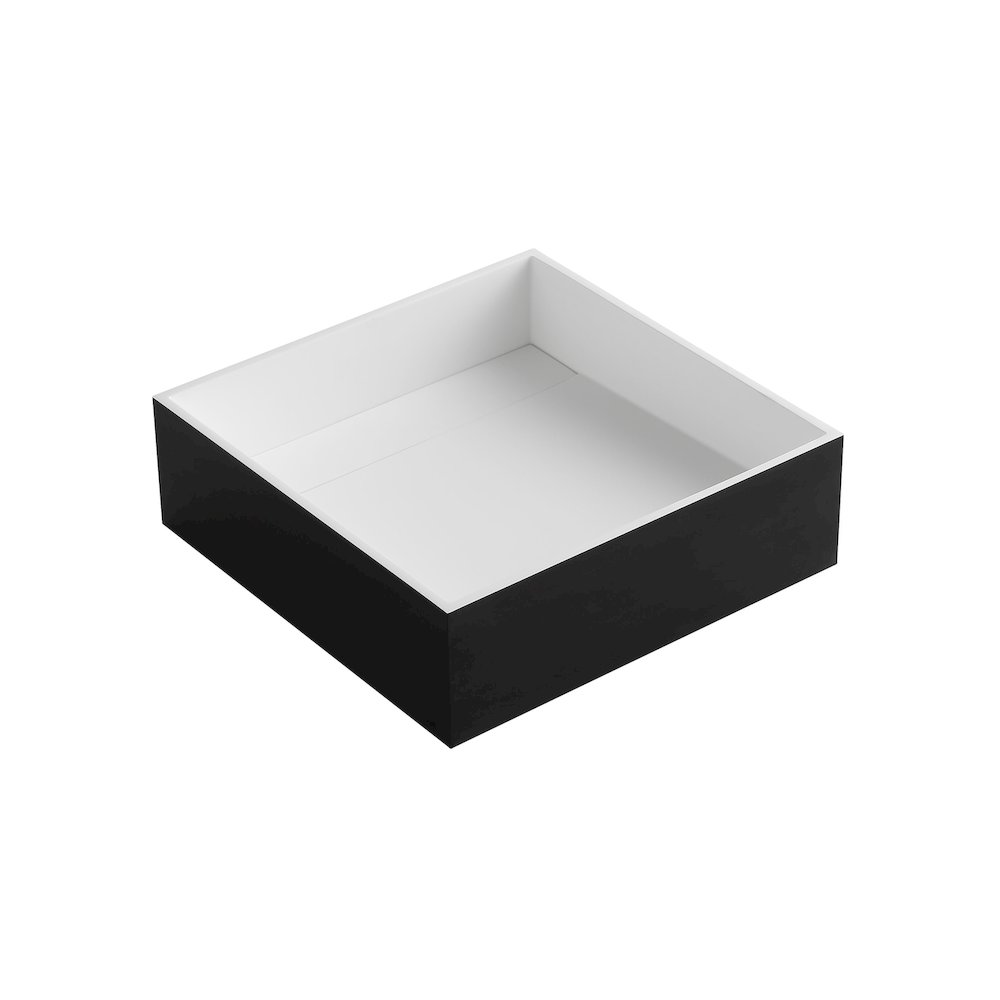 Black Matte 14" Square Solid Surface Resin Sink. Picture 1