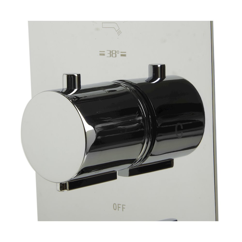 Polished Chrome Concealed 4-Way Thermostatic Valve Shower Mixer /W Round Knobs. Picture 4