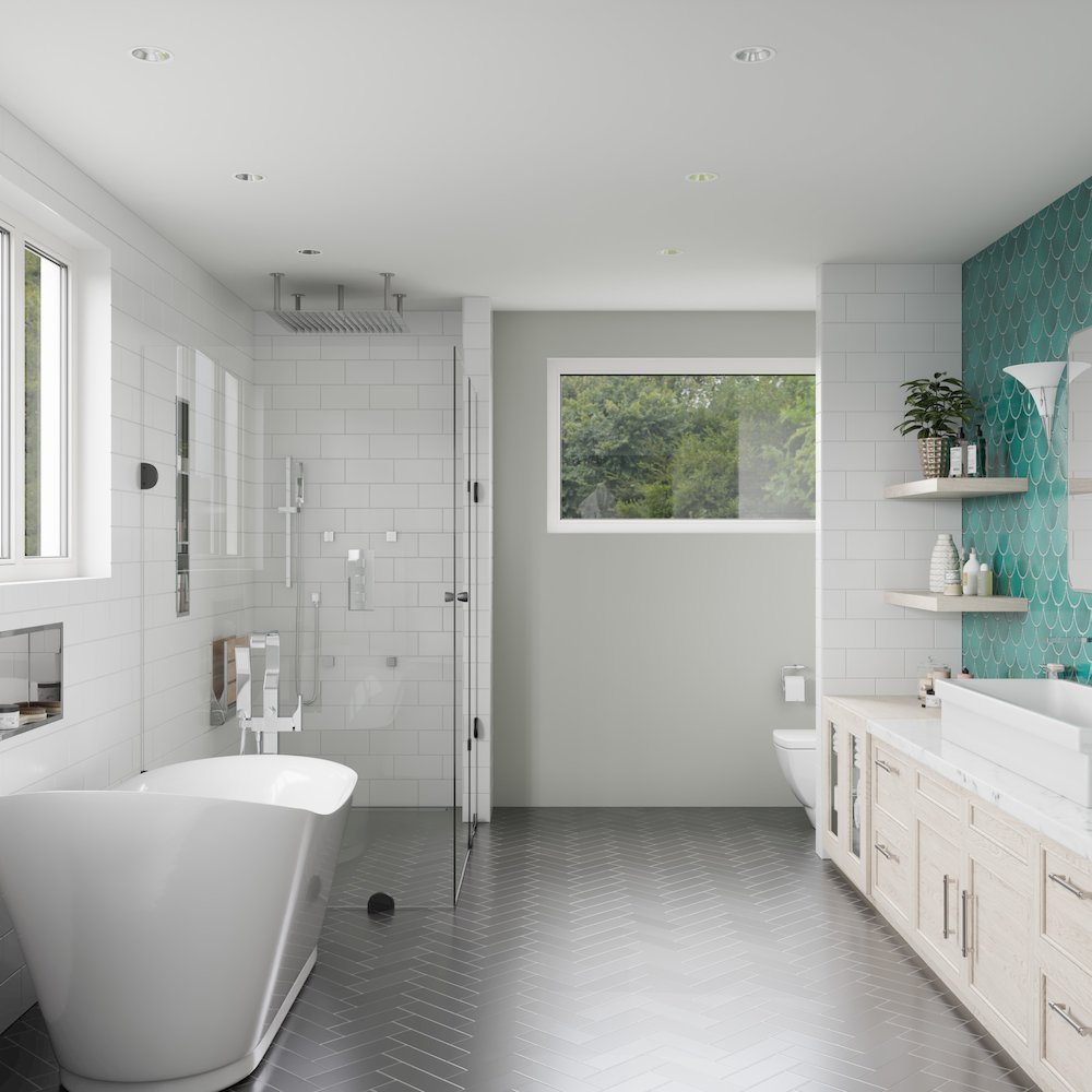 6 Foot White Free Standing Air Bubble Bathtub. Picture 6