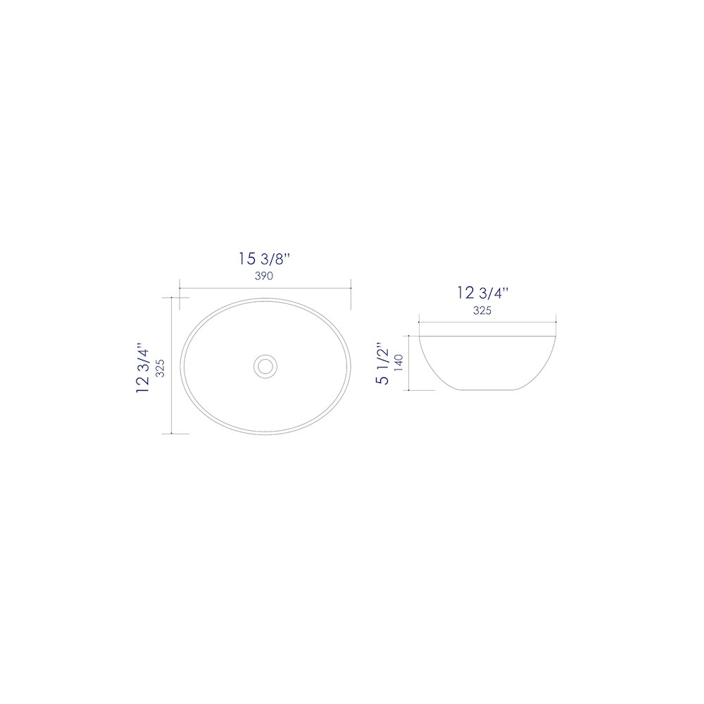 White 16" Egg Shape Above Mount Ceramic Sink. Picture 10