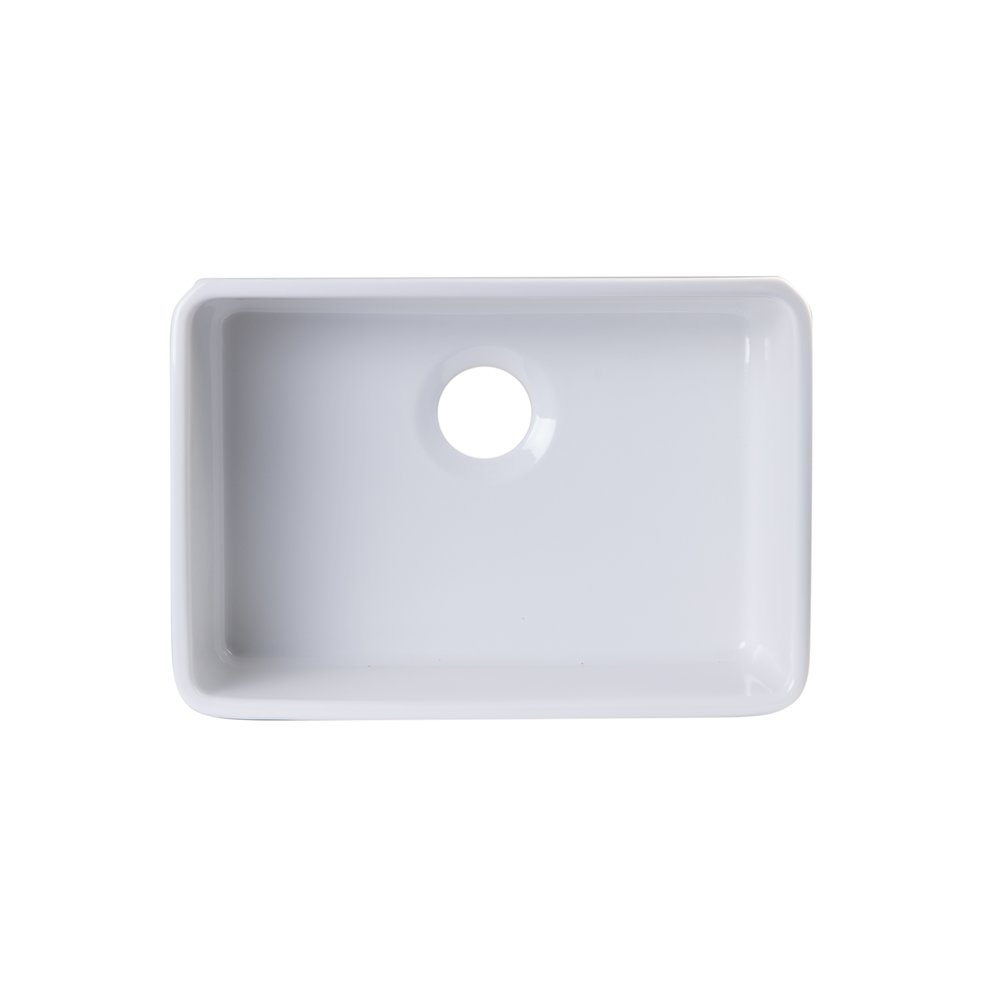 24 inch White Single Bowl Fireclay Undermount Kitchen Sink. Picture 1