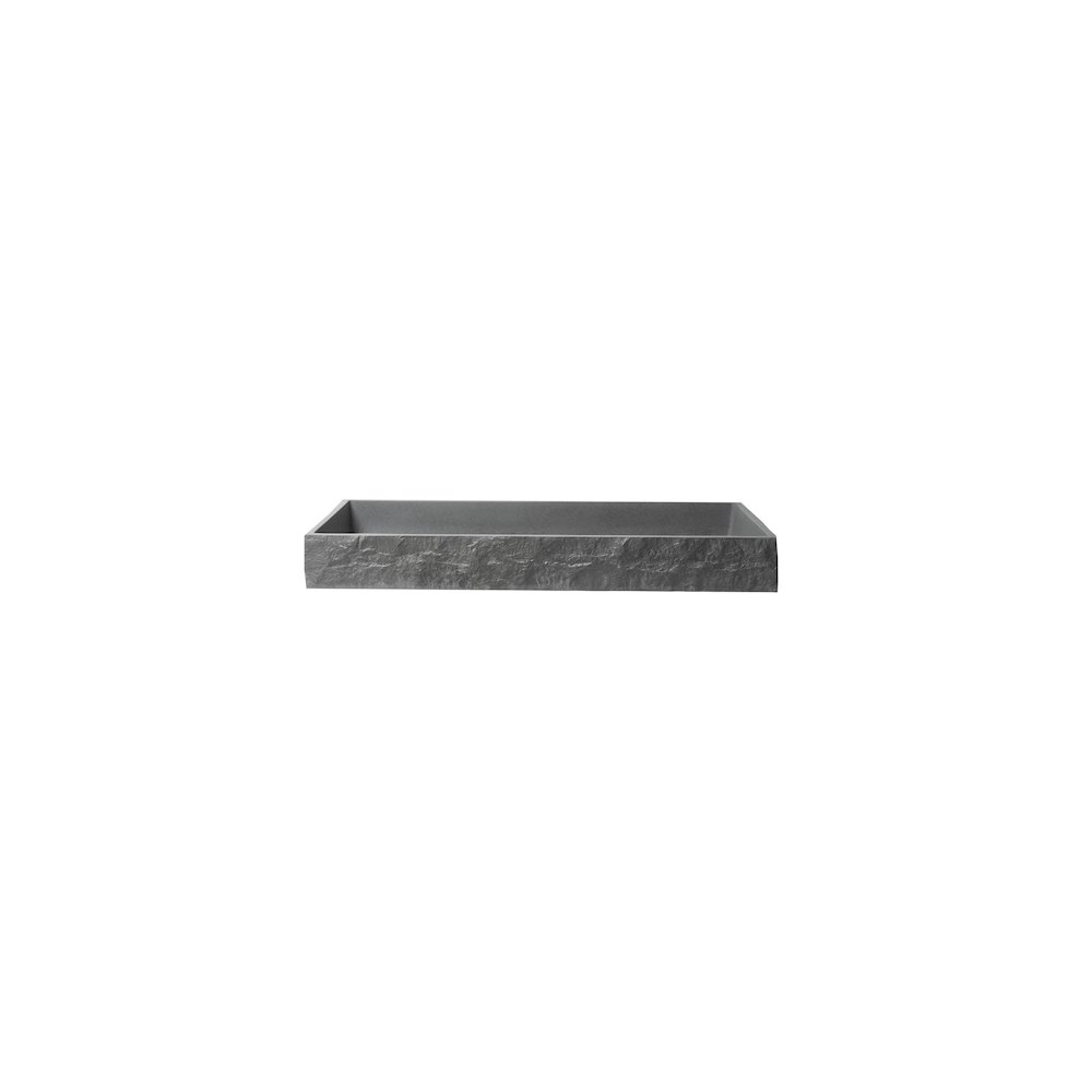 39" Solid Concrete Gray Matte Trough Sink for the Bathroom. Picture 6