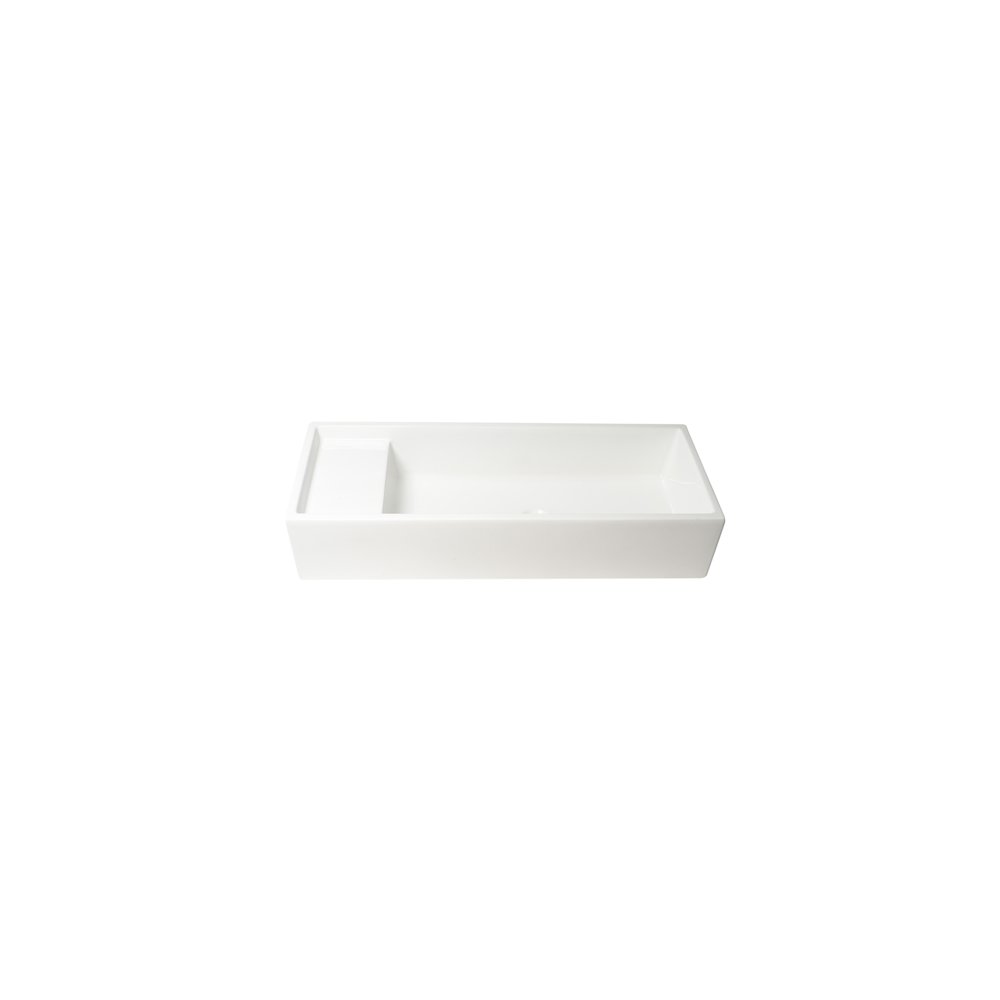 39" White Above Mount Fireclay Bathroom Trough Sink. Picture 8
