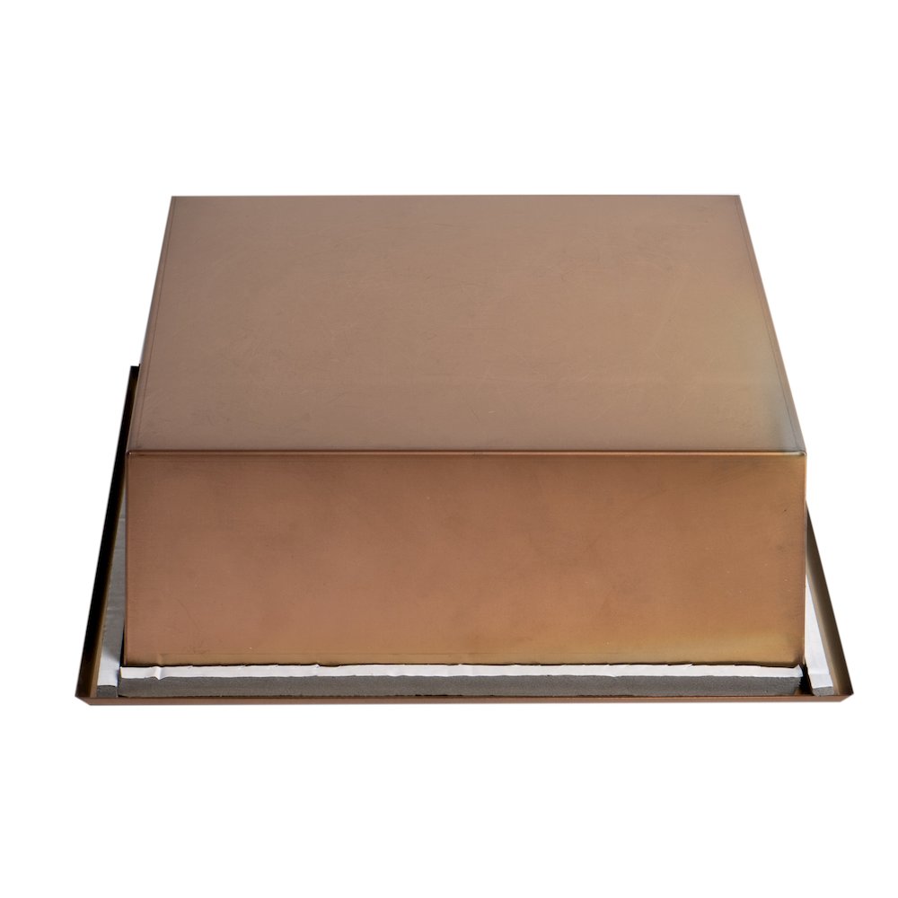 12" x 12" Brushed Copper PVD Stainless Steel Square Single Shelf Shower Niche. Picture 6