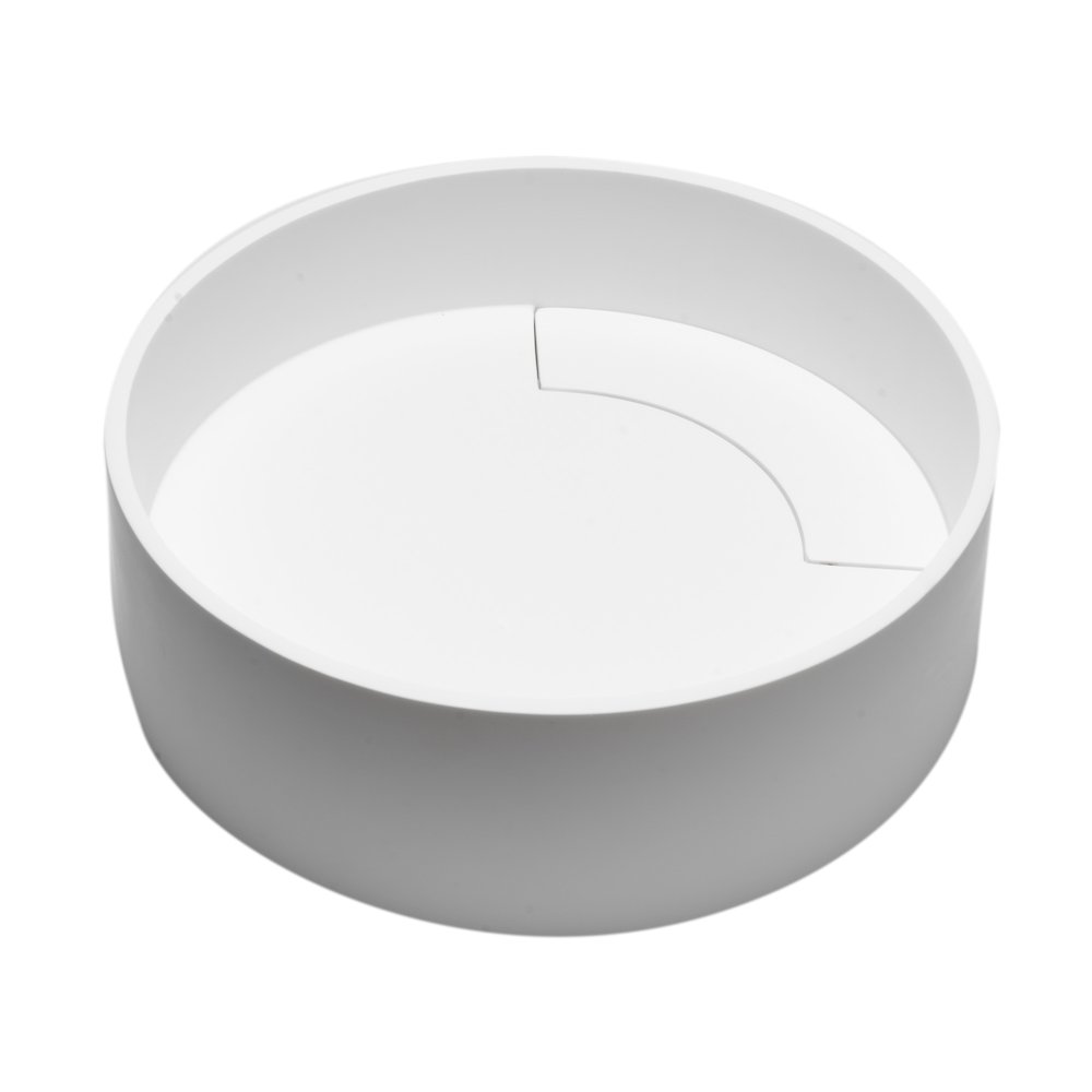 15" Round White Matte Solid Surface Resin Sink. Picture 1