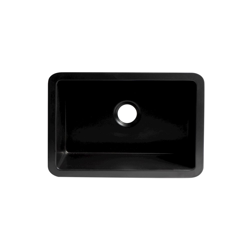 Black Matte 27" x 18" Fireclay Undermount / Drop In Firelcay Kitchen Sink. Picture 9