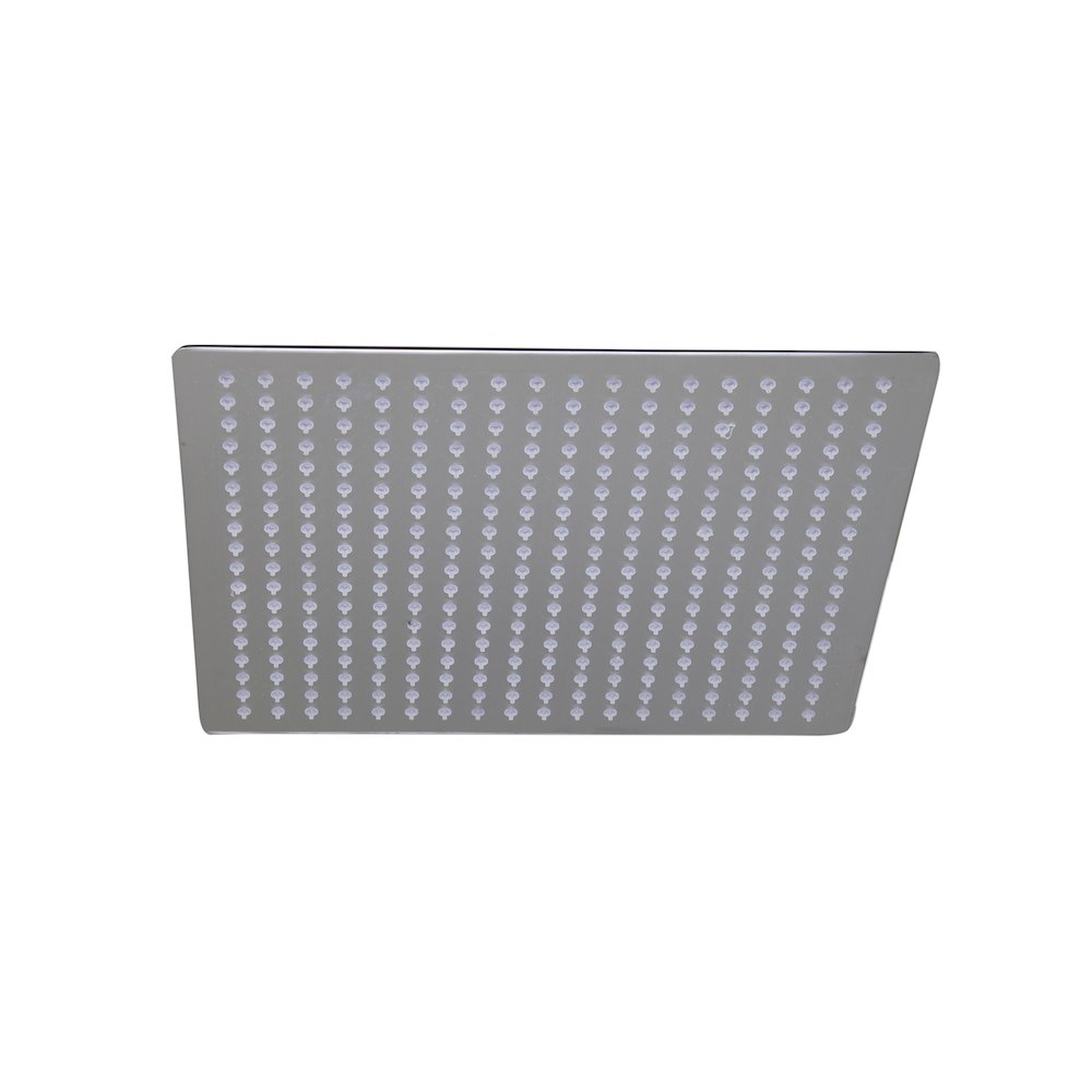 Solid Brushed Stainless Steel 16" Square Ultra Thin Rain Shower Head. Picture 4