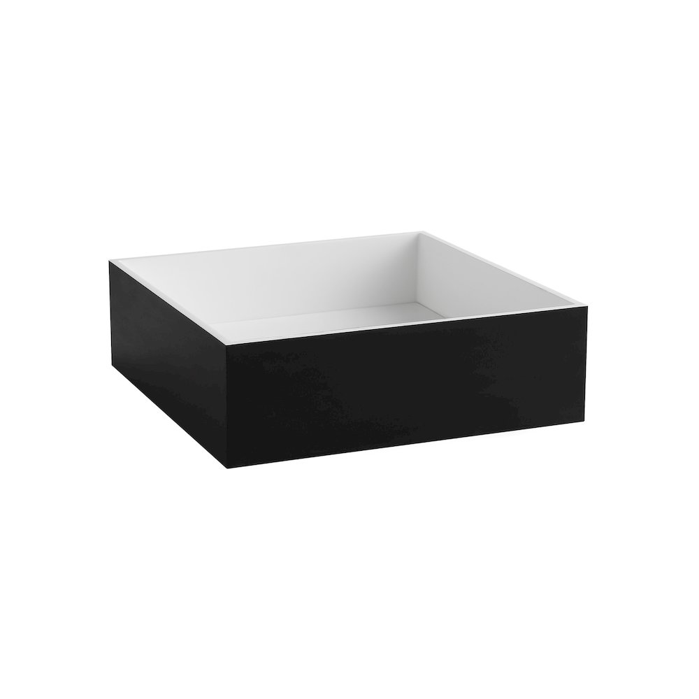 Black Matte 14" Square Solid Surface Resin Sink. Picture 5