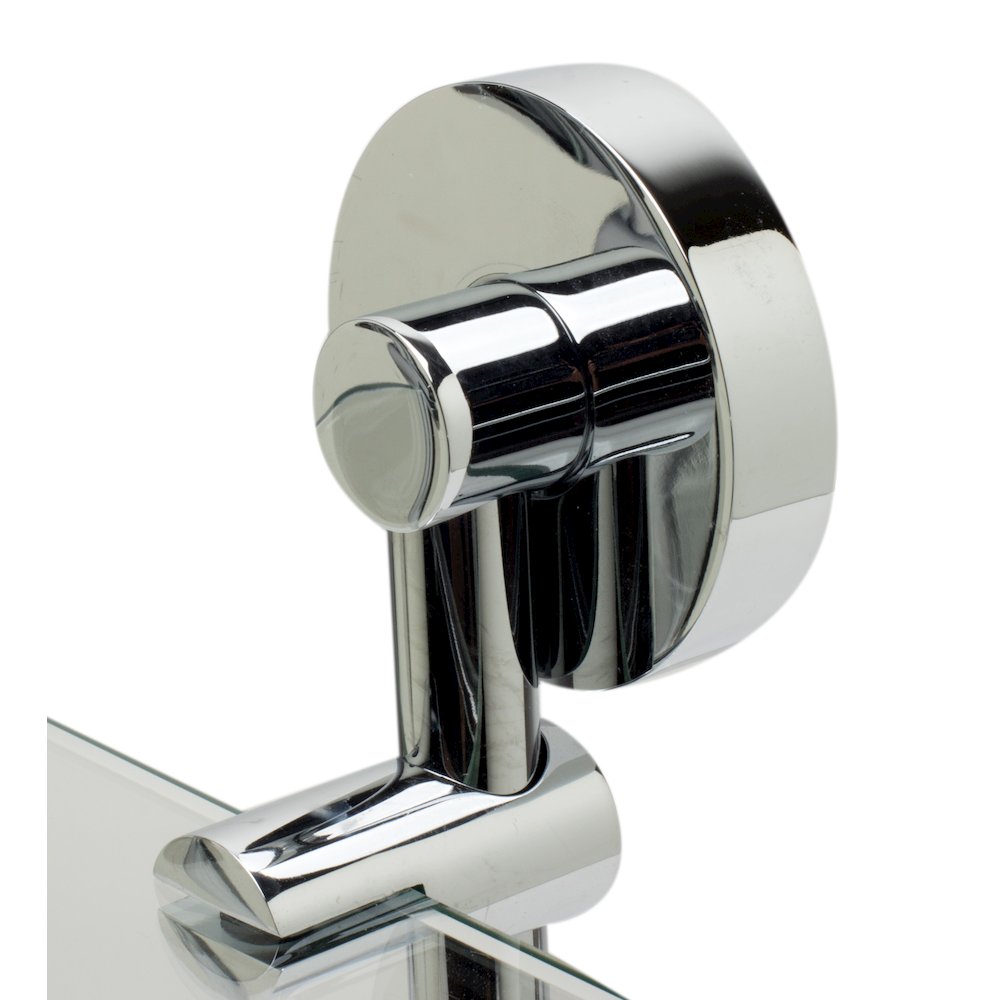 Polished Chrome Corner Mounted Double Glass Shower Shelf Bathroom Accessory. Picture 5