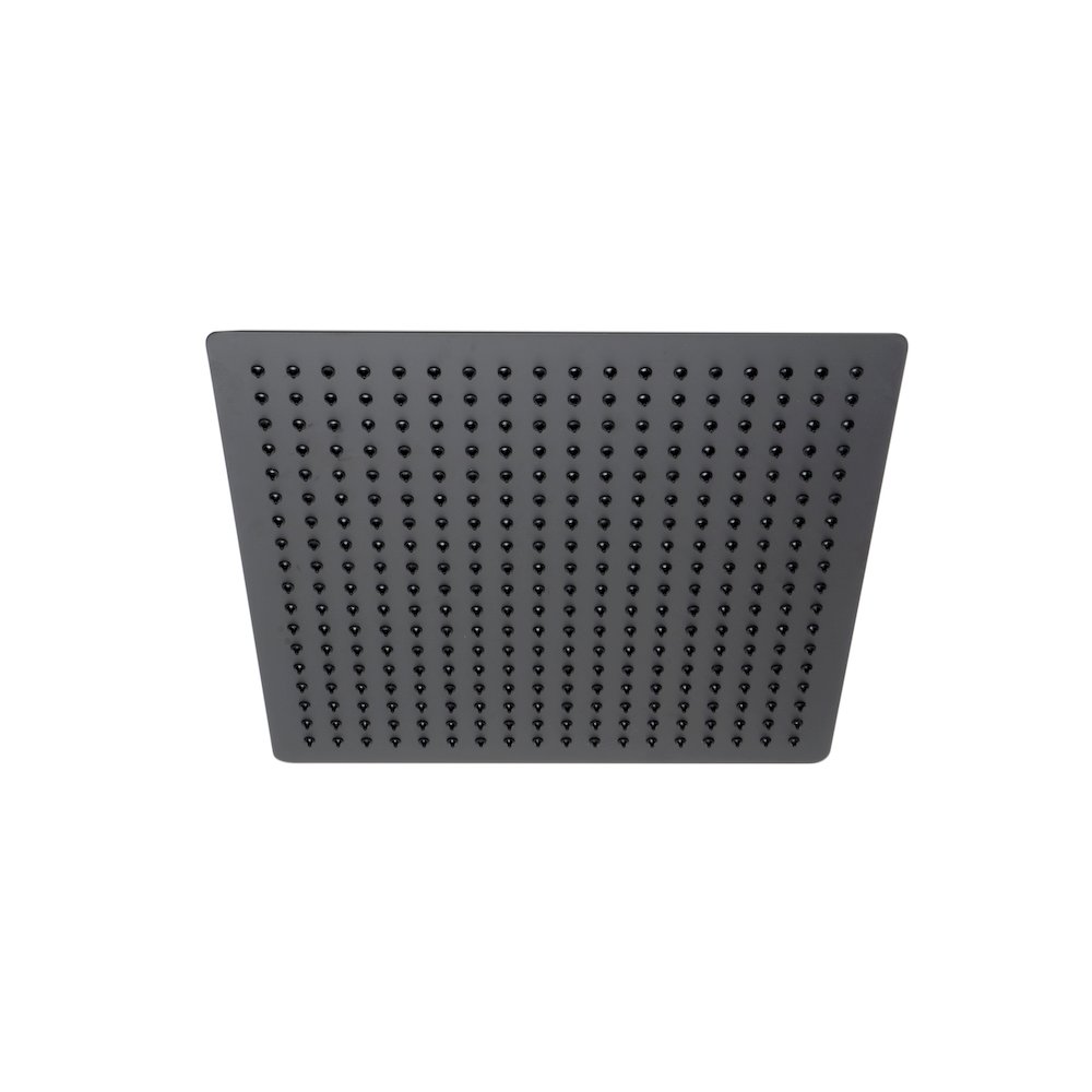 Matte Black Stainless Steel 16" Square Ultra-Thin Rain Shower Head. Picture 3