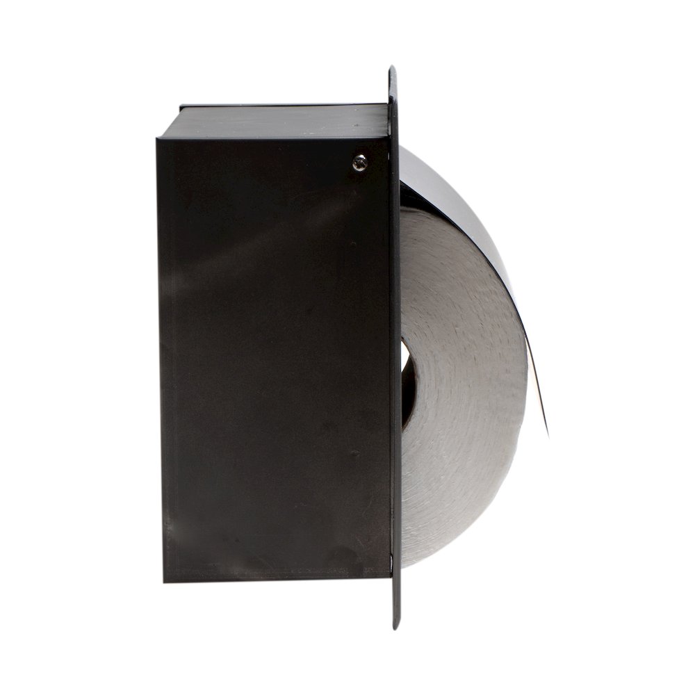 PVD Brushed Black Stainless Steel Recessed Toilet Paper Holder with Cover. Picture 6