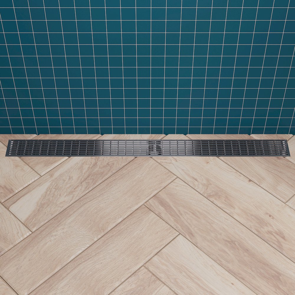 36" Modern Stainless Steel Linear Shower Drain with Groove Lines. Picture 6