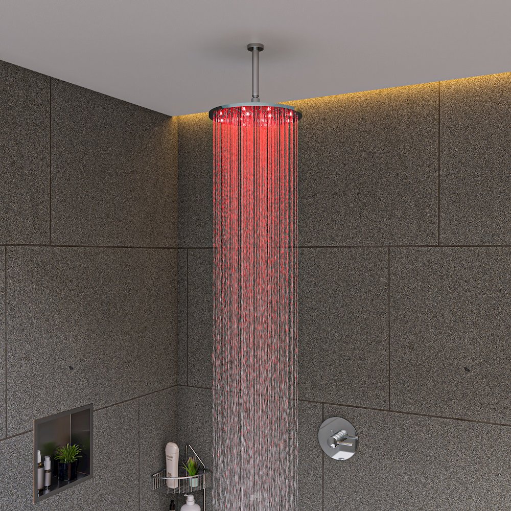 Polished Chrome Pressure Balanced Round Shower Mixer. Picture 2