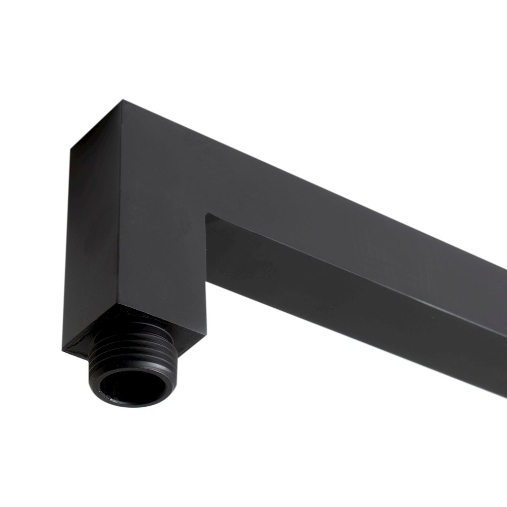 Black Matte 20" Square Wall Shower Arm. Picture 2