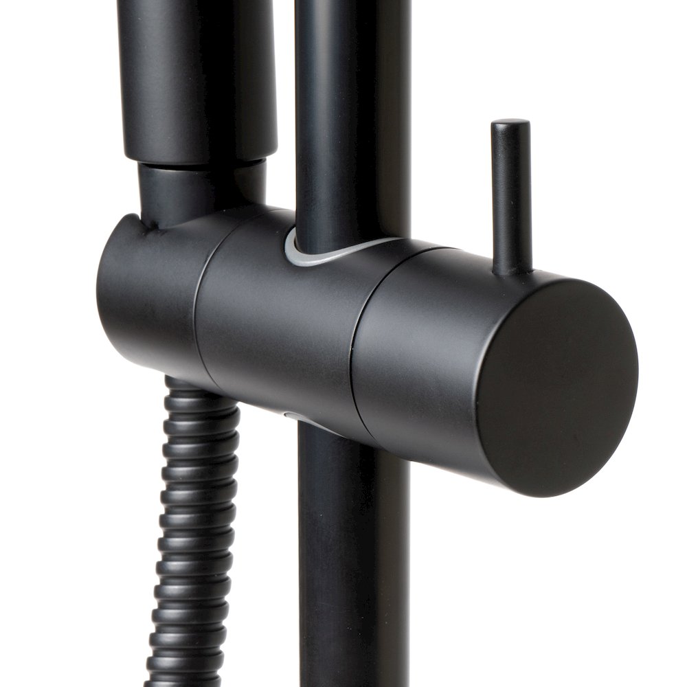 Black Matte Round Sliding Rail Hand Shower Set. Picture 4