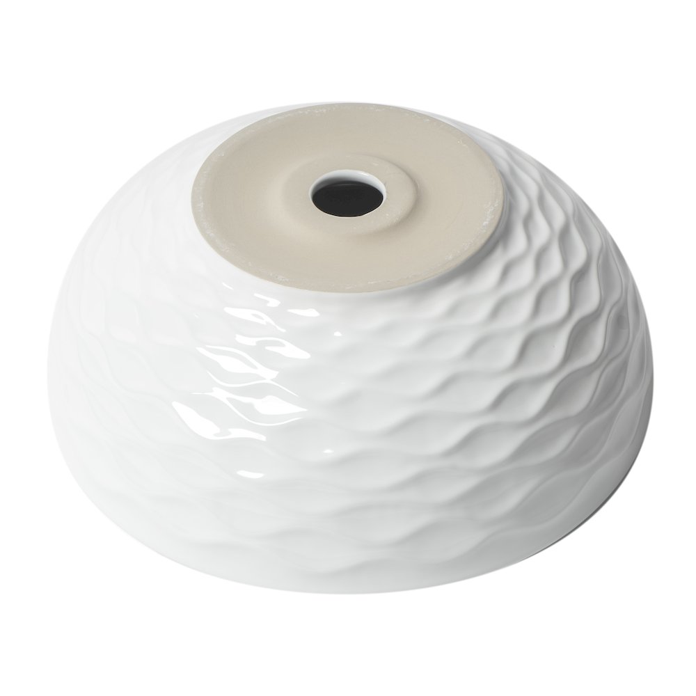 White 17" Decorative Round Vessel Above Mount Ceramic Sink. Picture 4